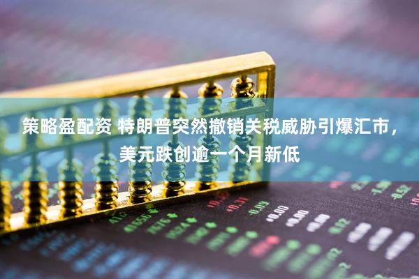 策略盈配资 特朗普突然撤销关税威胁引爆汇市，美元跌创逾一个月新低